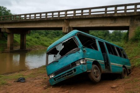 Drame sur la nationale n°1 : Un minibus plonge et fait plusieurs morts à Tchébébé Drame sur la nationale n°1 : un pneu éclate, un minibus plonge et fait plusieurs morts à Tchébébé