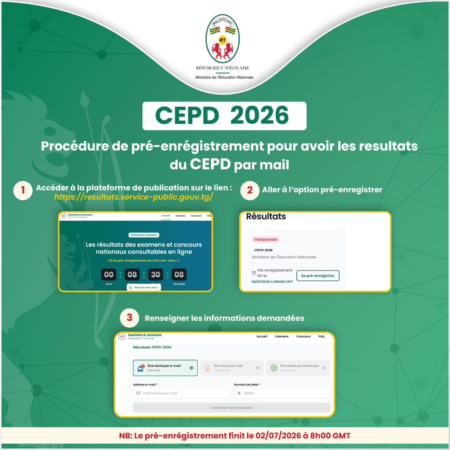 CEPD 2026 : Voici comment recevoir les résultats directement dans votre boite mail CEPD 2026 : Voici comment recevoir les résultats directement dans votre boite mail